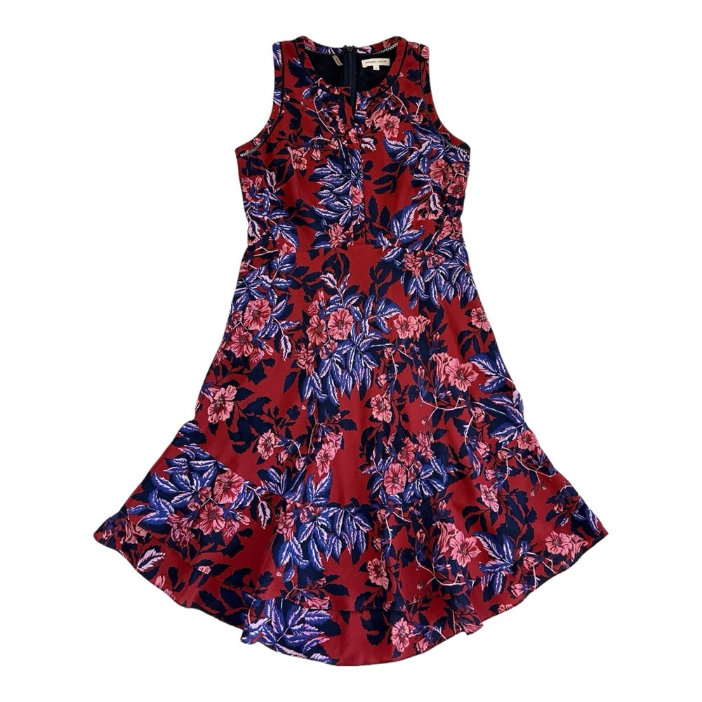 Rebecca Taylor Women's Floral Printed Summery Sleeveless Flare Silk Dress Size 2 - Picture 5 of 14
